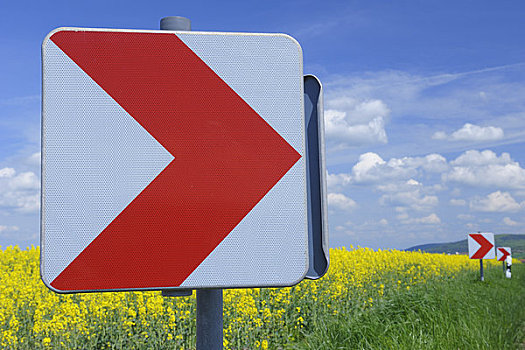 交通标志,靠近,油菜地,巴伐利亚,德国