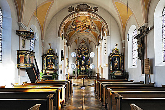 教区教堂,上巴伐利亚,巴伐利亚,德国,欧洲