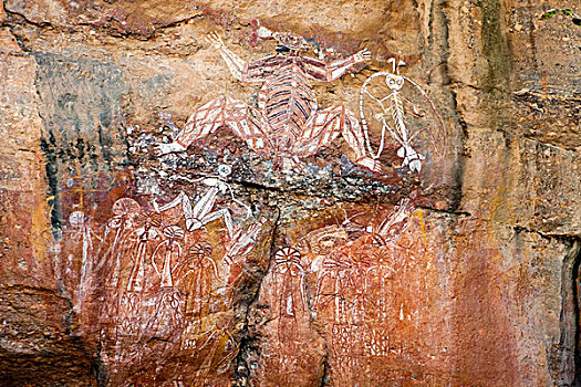 土著,石头,雕刻,闪电,男人,诺朗格岩石,卡卡杜国家公园,北领地州,澳大利亚