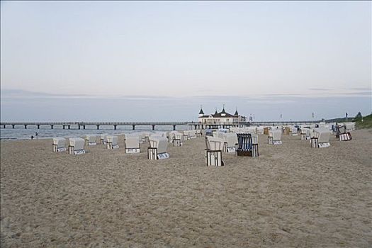 阿尔贝克海滨,海滩,波罗的海,乌瑟多姆岛,历史,许多,沙滩椅,梅克伦堡州,德国,欧洲