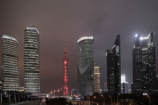 上海陆家嘴东方明珠夜景