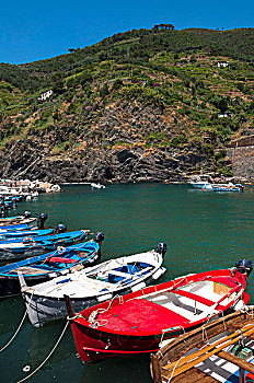 船,水中,维纳扎,五渔村,拉斯佩齐亚,地区,意大利,里维埃拉,利古里亚