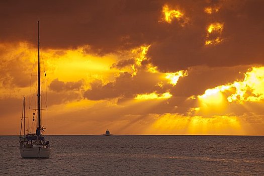 巴哈马,帆船,加勒比海