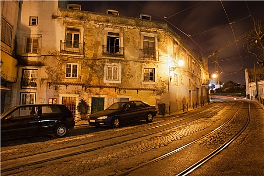 老城,里斯本,葡萄牙,夜晚