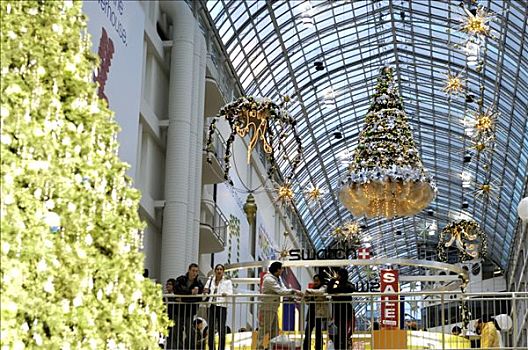 圣诞装饰,购物中心,伊顿中心,多伦多,加拿大,北美