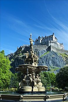 爱丁堡城堡,王子,街道,花园,苏格兰