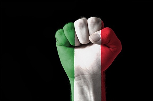 拳头,涂绘,彩色,意大利,旗帜