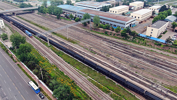 山东省日照市,夏日里的港口,铁路运输生产繁忙有序