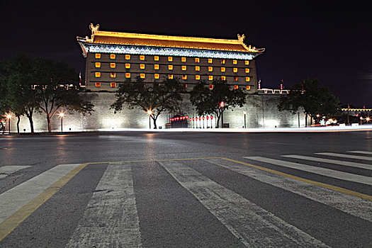 陕西西安城墙夜景