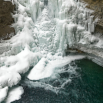 冰瀑,峡谷,班芙国家公园,艾伯塔省,加拿大
