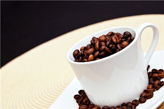 咖啡杯,咖啡,咖啡豆