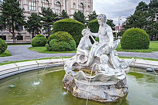 维也纳,奥地利,欧洲,喷泉,玛丽亚,广场