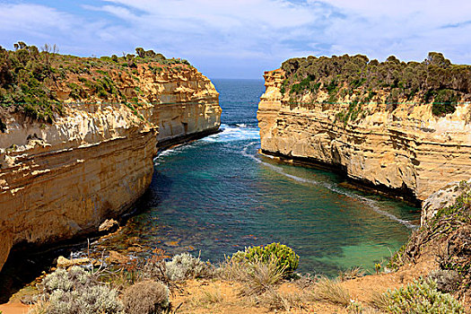 风景,石灰石,海洋,悬崖,湖和山峡,坎贝尔港国家公园,道路,维多利亚,澳大利亚