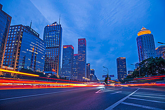 北京城市夜景和公路