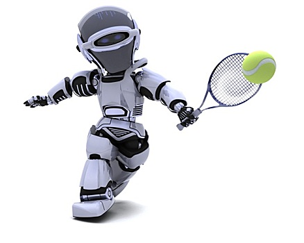 机器人,玩,网球