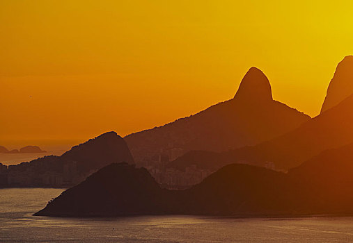 日落,俯视,里约热内卢,公园,巴西,南美