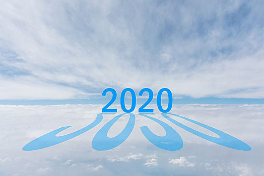 2020新年开始蓝天白云背景