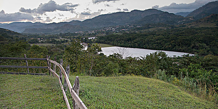围栏,地点,山,背景,洪都拉斯