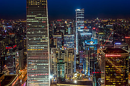 北京cbd地区夜景