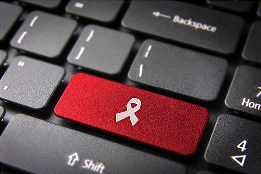 红色,艾滋病毒,带,键盘,按键,健康,背景