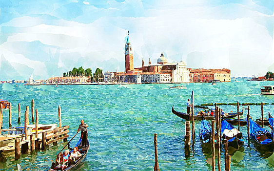 威尼斯,水彩画