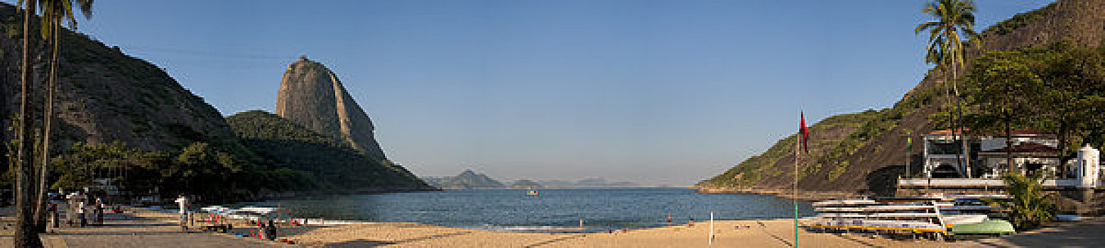 巴西,里约热内卢,海滩,全景,甜面包山