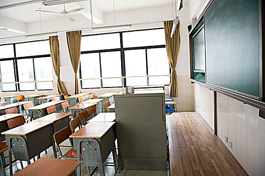 空,教室,椅子,桌子,黑板