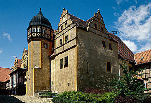 城堡,奎德琳堡,世界遗产,萨克森安哈尔特,德国,欧洲