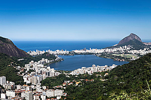 俯视图,海岸线,伊帕内玛,里约热内卢,巴西