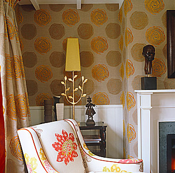 装饰,客厅,造型,翡翠,椅子,软垫,墙壁,遮盖,布