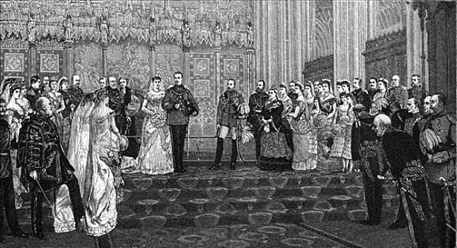 婚姻,公爵,公爵夫人,奥尔巴尼,四月,19世纪,艺术家