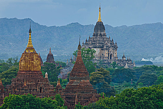 庙宇,塔,蒲甘,曼德勒省,缅甸,亚洲
