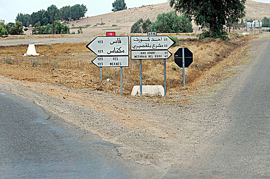 路标,街道,摩洛哥,非洲