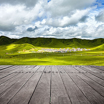 绿色,山,山谷