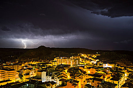 风暴,俯视,特鲁埃尔省,阿拉贡,西班牙