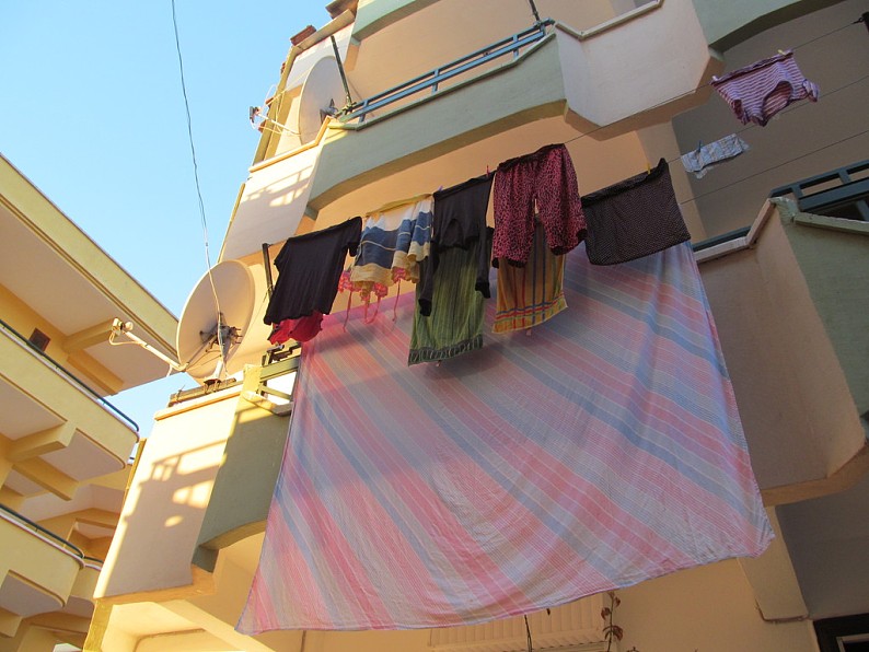 晾衣服,悬挂,露台,晨光_高清图片_全景视觉