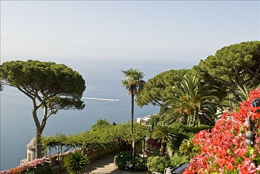 花园,别墅,海洋,拉韦洛,阿马尔菲海岸,坎帕尼亚区,意大利南部,欧洲