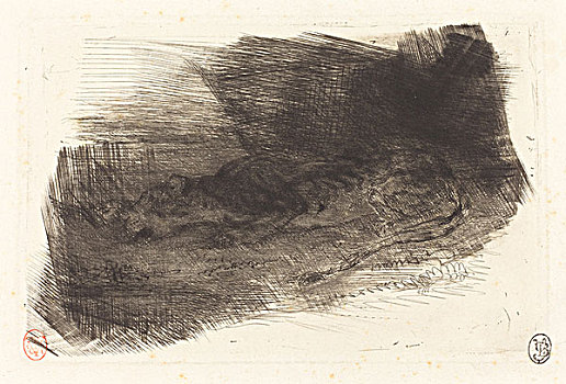 油画欧仁·德拉克罗瓦人物手绘草图