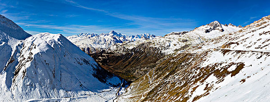 山,早,下雪,十月,伯尔尼阿尔卑斯山,瑞士