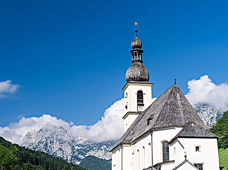 教区教堂,拉姆绍,巴伐利亚,德国,大幅,尺寸