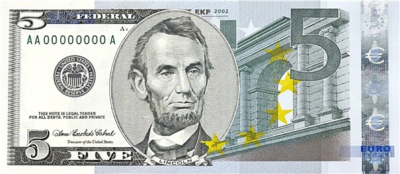 钞票,组合,五个,欧元