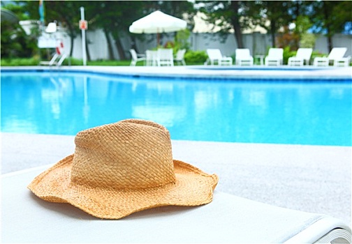 藤条,帽子,游泳池