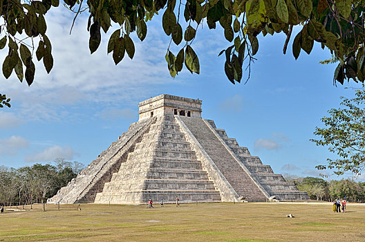 库库尔坎金字塔,历史,玛雅,城市,奇琴伊察,滑雪道,尤卡坦半岛,墨西哥,中美洲