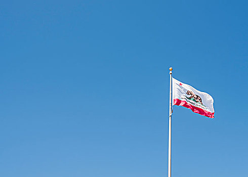 加利福尼亚,旗帜,蓝天,威尼斯海滩,美国