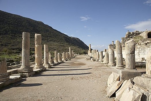 柱子,遗址,以弗所,土耳其