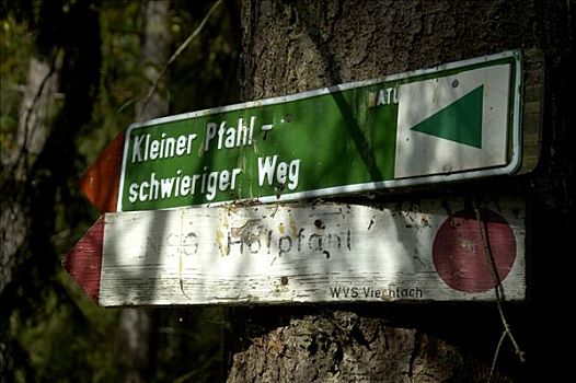远足,标识,路,靠近,下巴伐利亚,德国