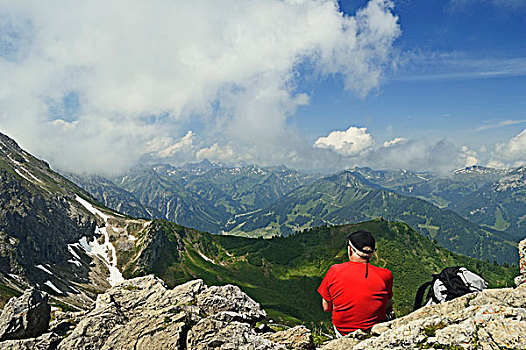登山,享受,风景,克莱恩瓦泽泰,奥地利