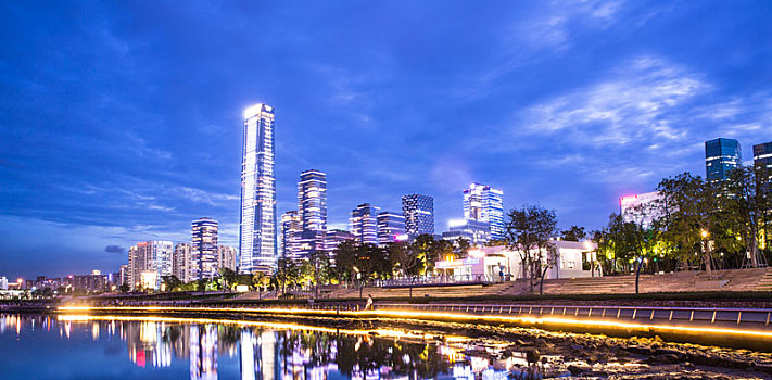 广东省深圳市南山区后海片区夜景