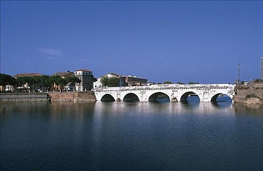 河,桥,艾米利亚罗马涅,里米尼,意大利,欧洲