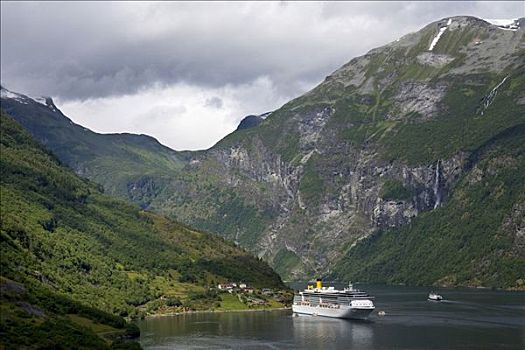 游船,海中,挪威